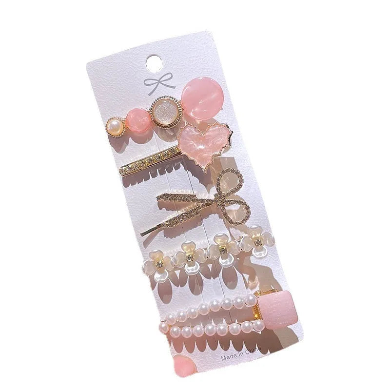 Sweet Bow Knot Alloy Pearl Diamond Hair Clip