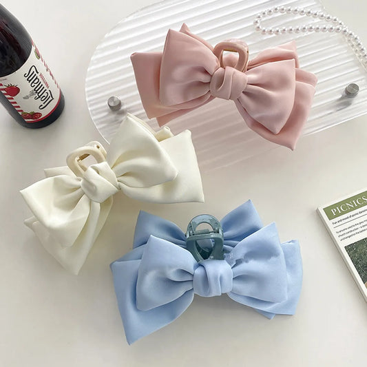 Women'S Sweet Bow Knot Arylic Cloth Hair Claws