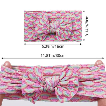 Sweet Bow Knot Synthetic Yarn Printing Hair Band