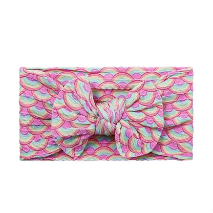 Sweet Bow Knot Synthetic Yarn Printing Hair Band