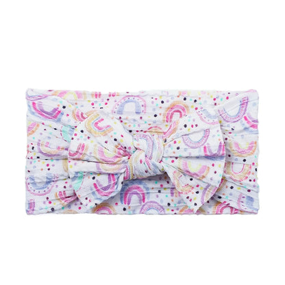 Sweet Bow Knot Synthetic Yarn Printing Hair Band