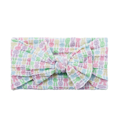 Sweet Bow Knot Synthetic Yarn Printing Hair Band