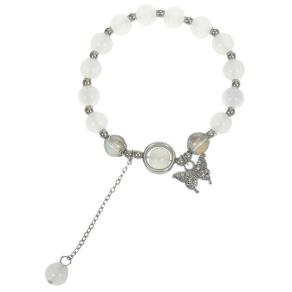 Sweet Butterfly Alloy Beaded Women'S Bracelets