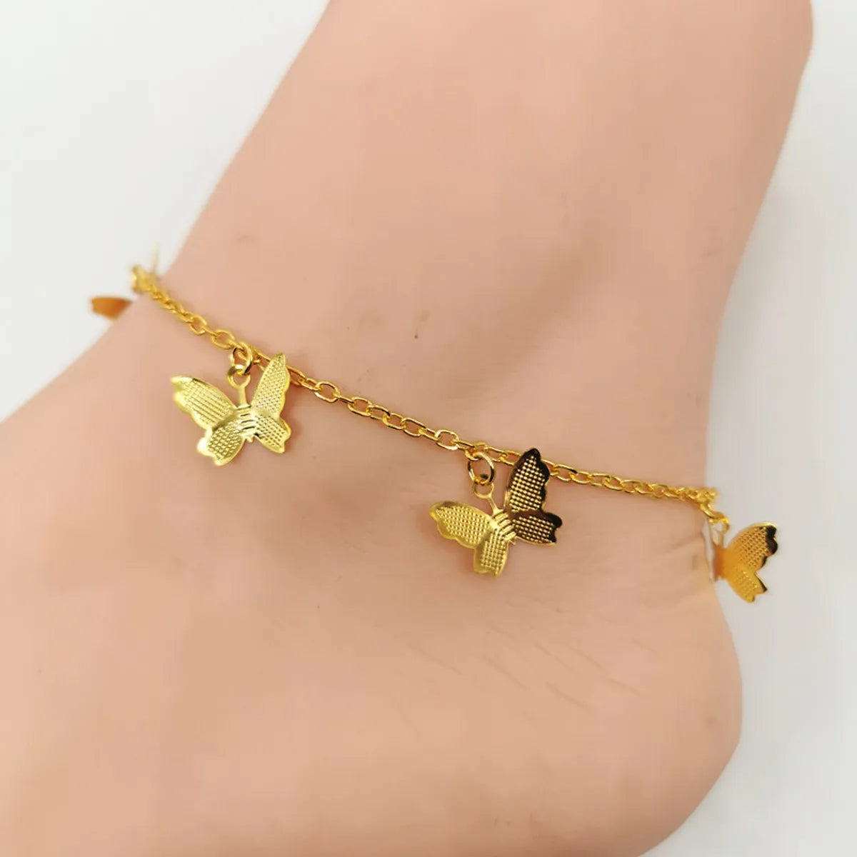 Sweet Butterfly Alloy Plating Anklet 1 Piece