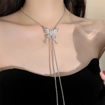 Sweet Butterfly Alloy Plating Women's Long Necklace