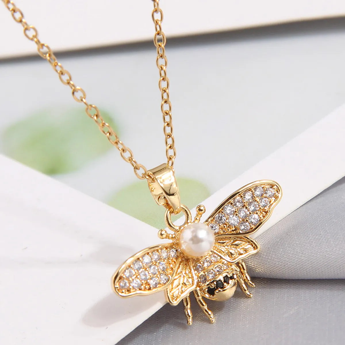 Sweet Butterfly Copper Zircon Pendant Necklace In Bulk