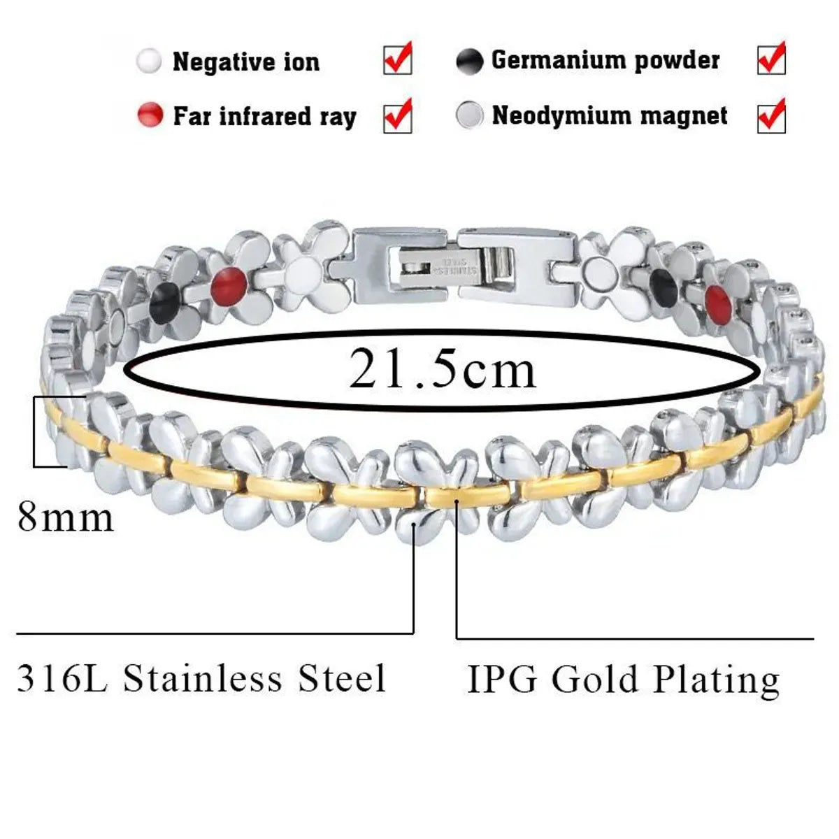 Sweet Butterfly Magnet Stainless Steel Zinc Alloy Wholesale Bracelets