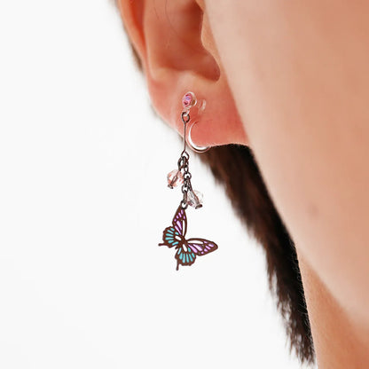 Sweet Butterfly Metal Enamel Women's Earrings 1 Pair