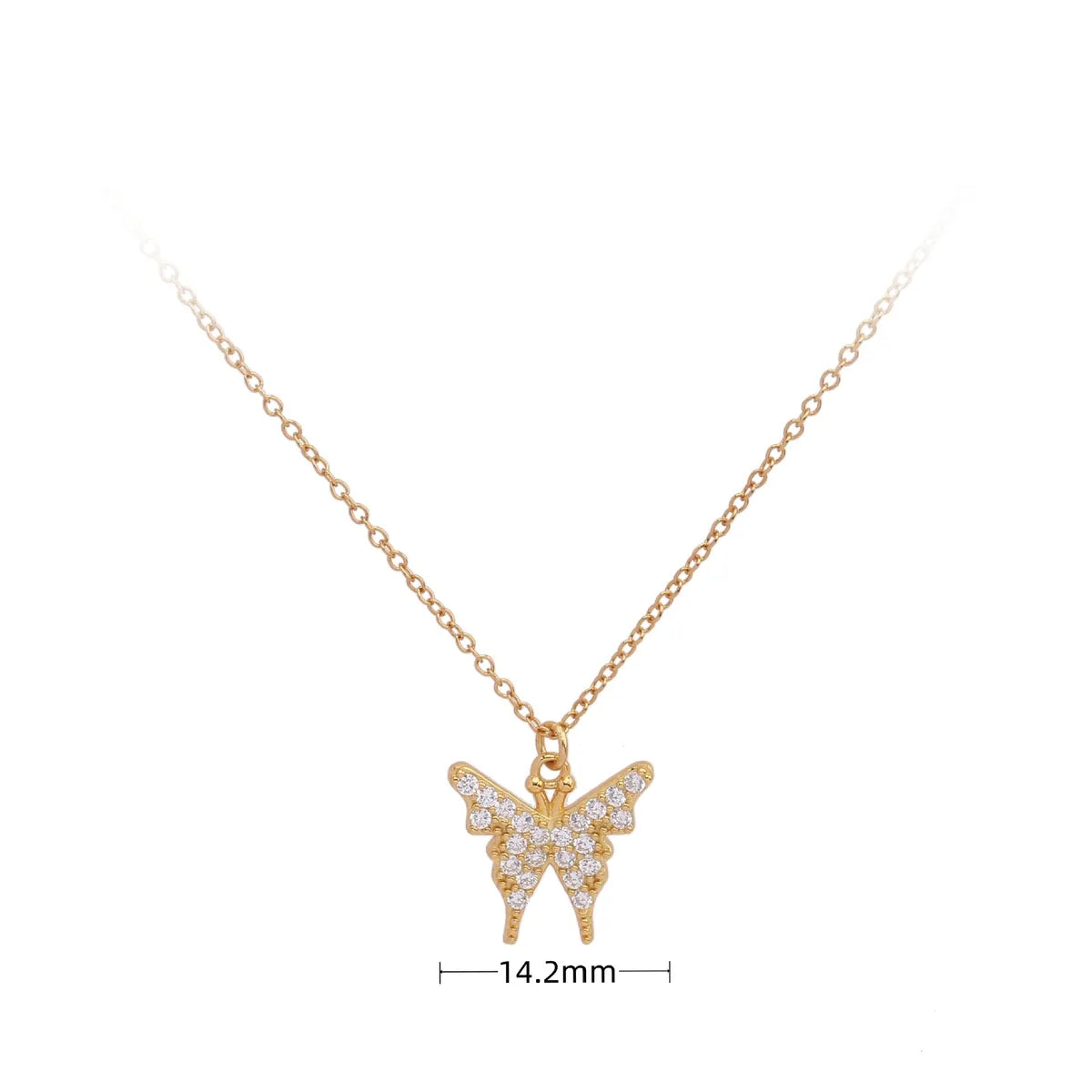 Sweet Butterfly Sterling Silver Zircon Pendant Necklace In Bulk