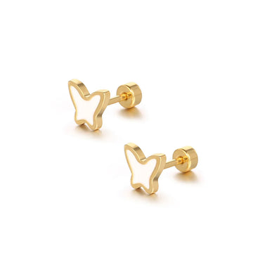 1 Piece Sweet Butterfly Plating 304 Stainless Steel Ear Studs