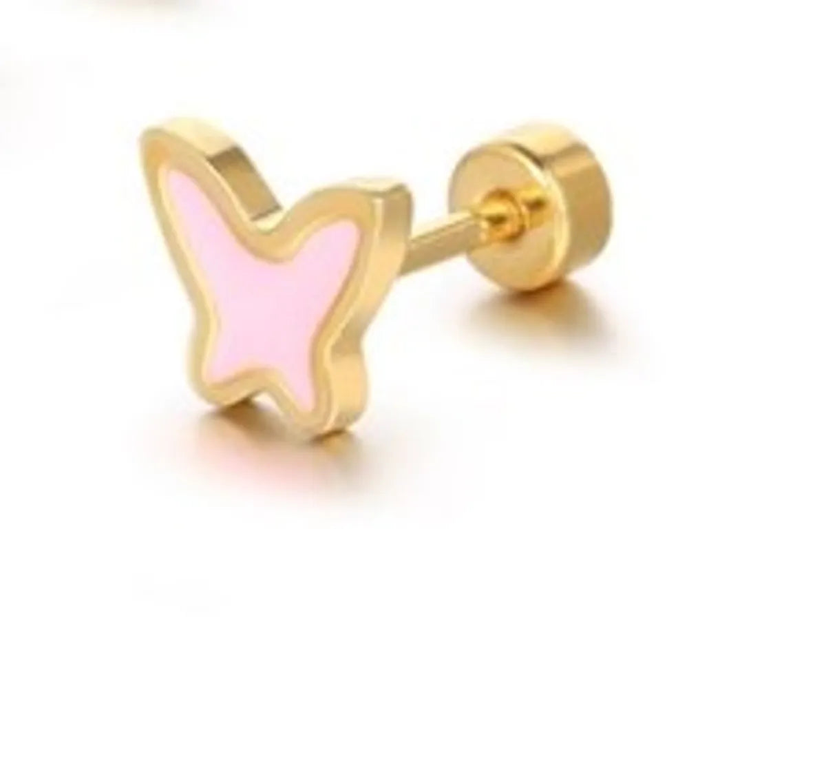 1 Piece Sweet Butterfly Plating 304 Stainless Steel Ear Studs