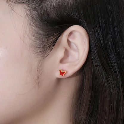 1 Piece Sweet Butterfly Plating 304 Stainless Steel Ear Studs