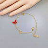 Sweet Butterfly Titanium Steel Plating Inlay Rhinestones Shell 18k Gold Plated Bracelets