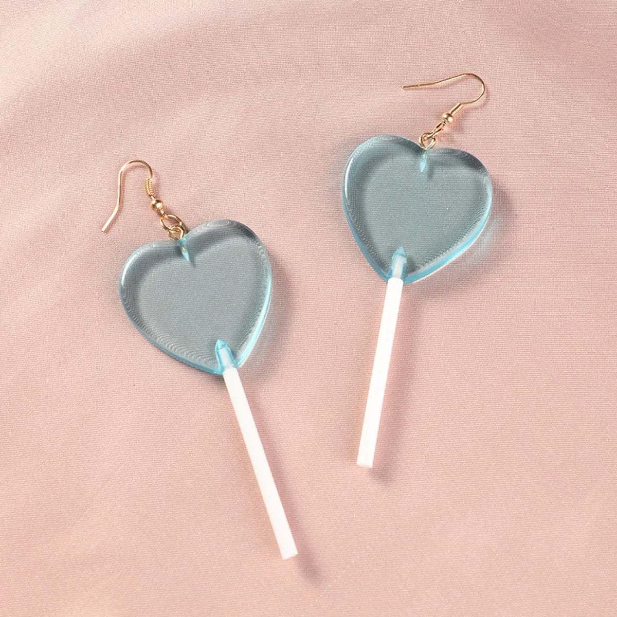 Sweet Candy Color Heart Lollipop Earrings