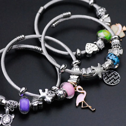 Sweet Cartoon Stainless Steel Alloy Wholesale Bangle