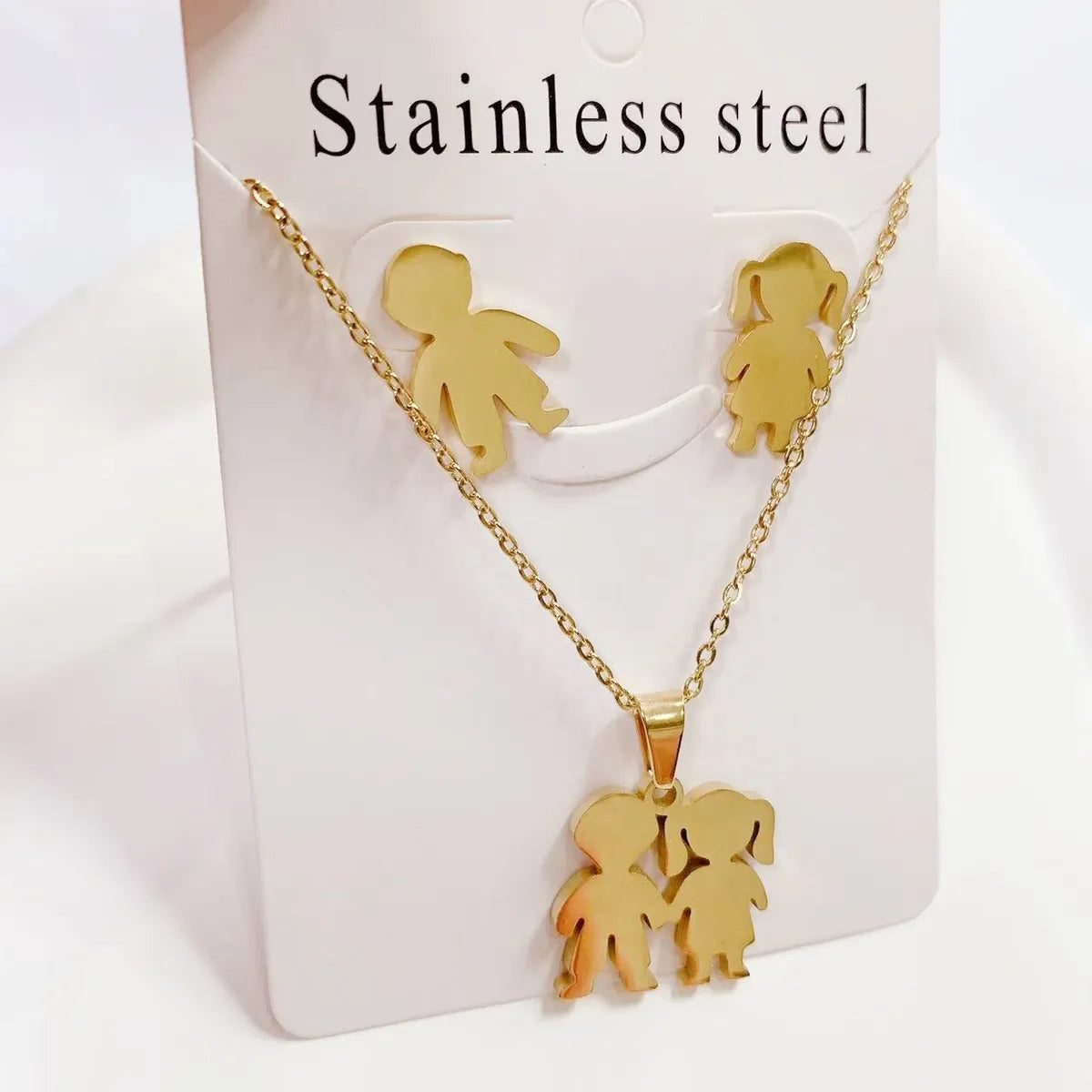 Wholesale Jewelry Sweet Cartoon Titanium Steel Earrings Necklace