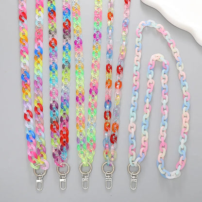 Sweet Color Block Arylic Chain Mobile Phone Chain