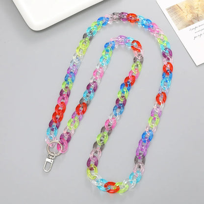 Sweet Color Block Arylic Chain Mobile Phone Chain