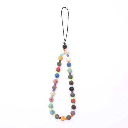 Sweet Color Block Beaded Beaded Chain Mobile Phone Chain