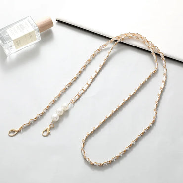 Sweet Color Block Beaded Chain Mobile Phone Chain