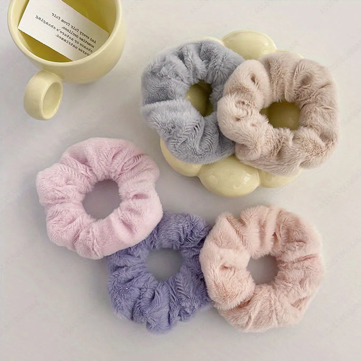 Sweet Color Block Cloth Hair Tie