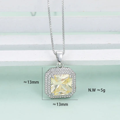 Sweet Color Block Copper Plating Inlay Zircon Jewelry Set