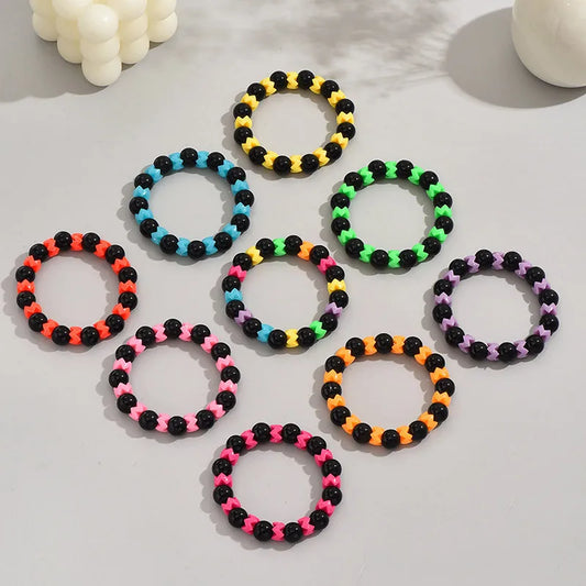 Sweet Color Block Resin Wholesale Bracelets