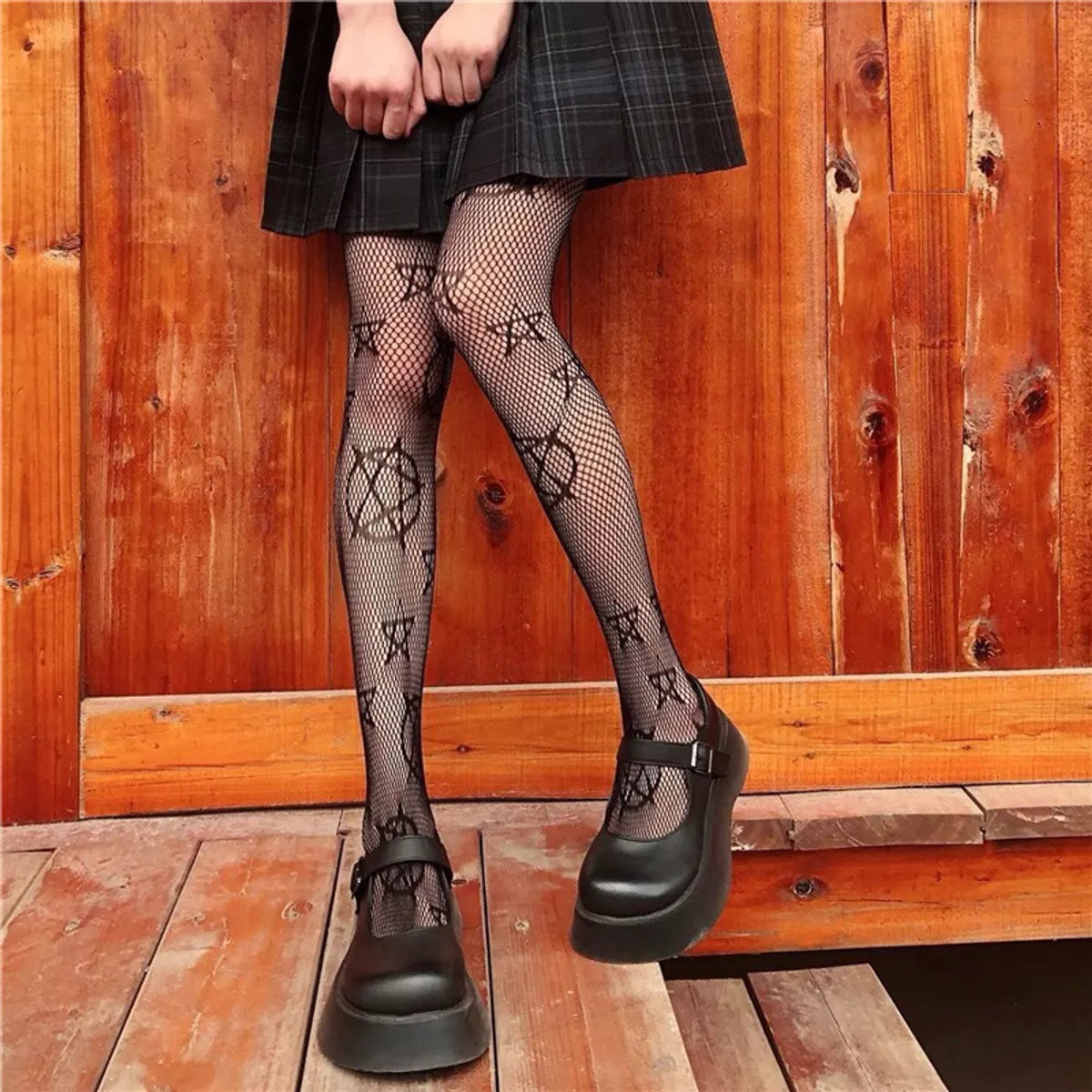 European Style Fishnet Socks Skull Pattern Sexy Stockings