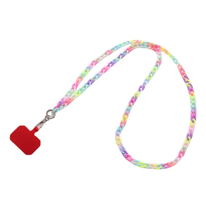 Sweet Colorful Arylic Plating Mobile Phone Chain