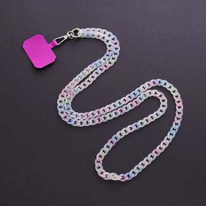 Sweet Colorful Arylic Plating Mobile Phone Chain