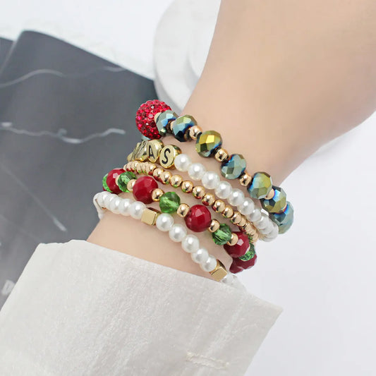 Sweet Commute Snowflake Metal Beaded Women'S Bracelets