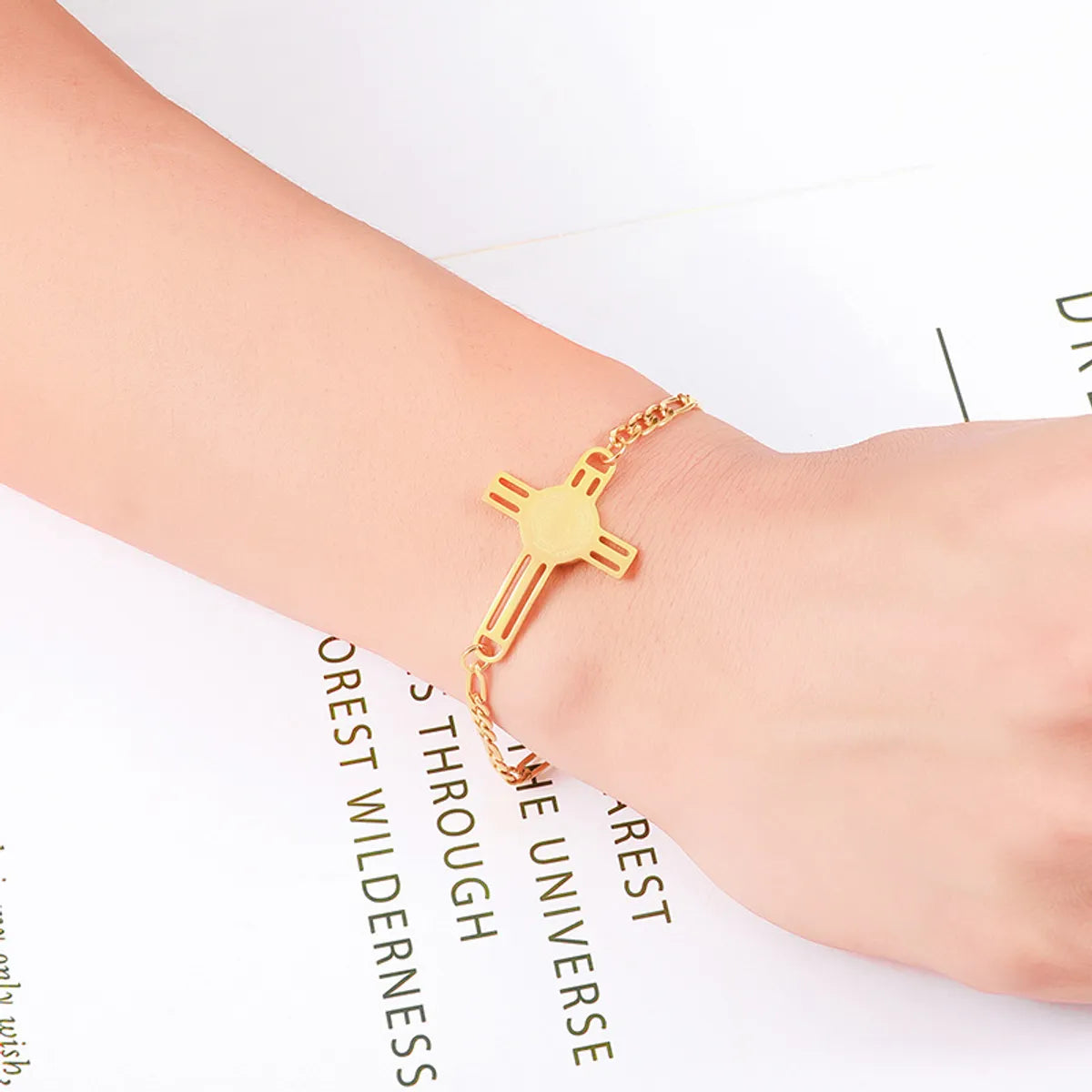 Sweet Cross Stainless Steel Women'S Bracelets