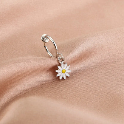 Sweet Daisy Stainless Steel Hoop Earrings Stainless Steel Earrings