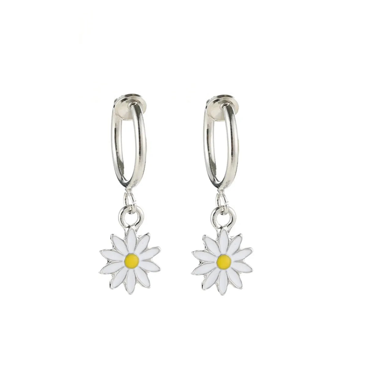 Sweet Daisy Stainless Steel Hoop Earrings Stainless Steel Earrings