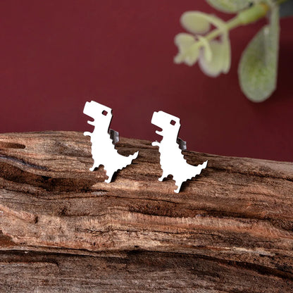 Sweet Dinosaur Stainless Steel Polishing Ear Studs 1 Pair