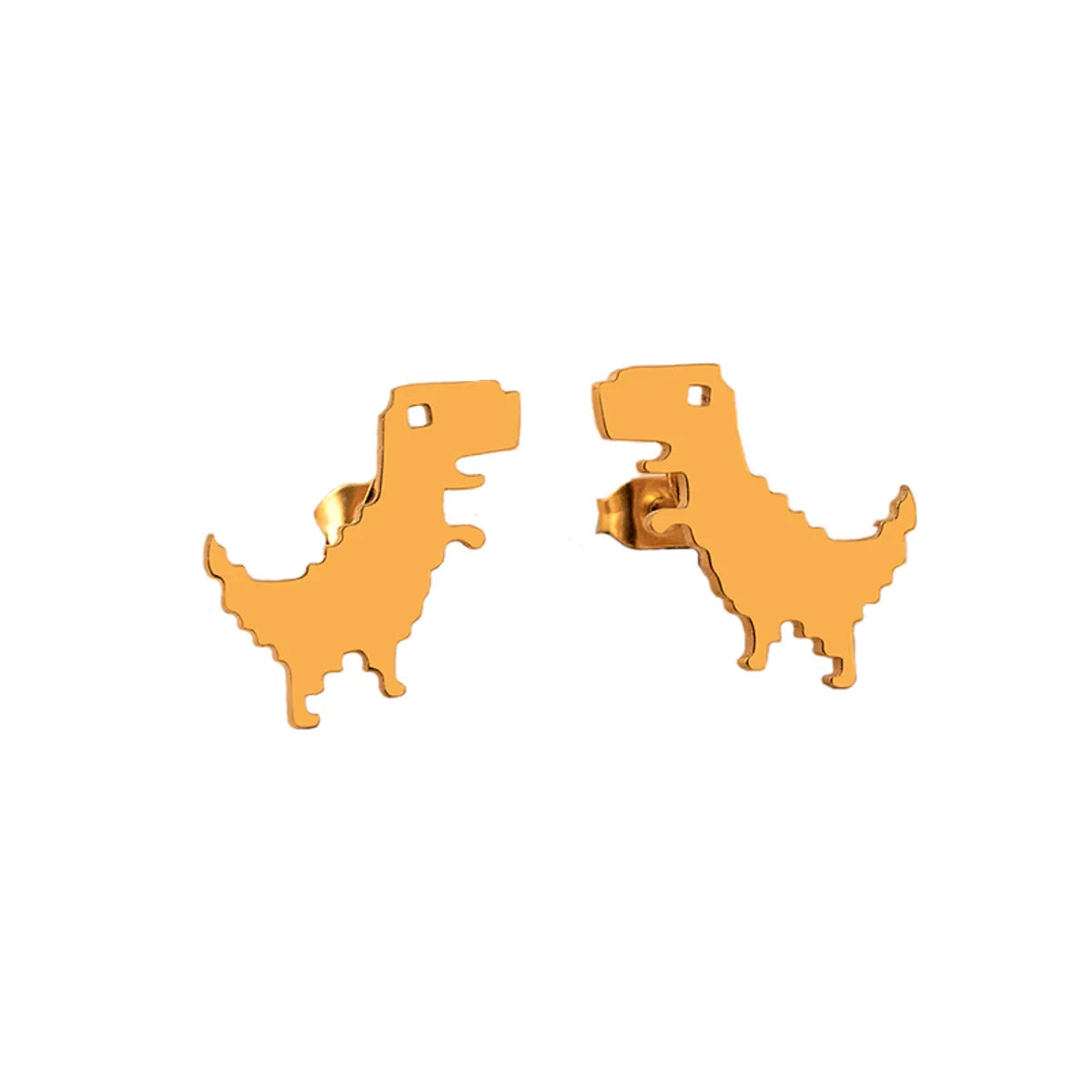 Sweet Dinosaur Stainless Steel Polishing Ear Studs 1 Pair