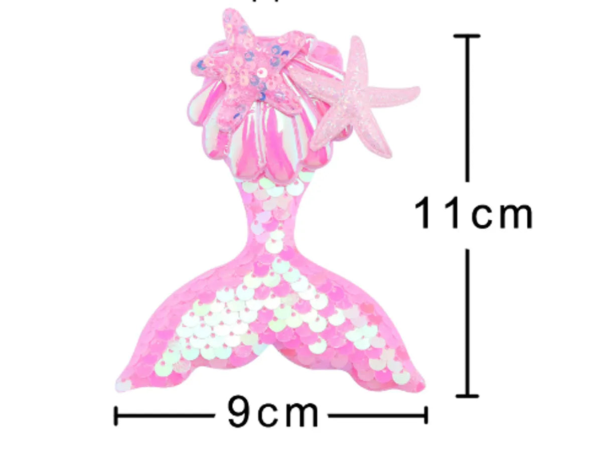 Sweet Fish Tail Plastic Sequins Inlay Shell Hair Clip 1 Piece