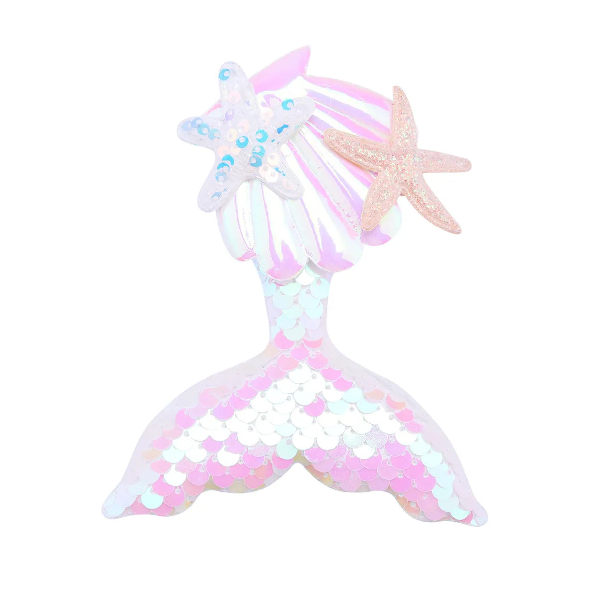 Sweet Fish Tail Plastic Sequins Inlay Shell Hair Clip 1 Piece