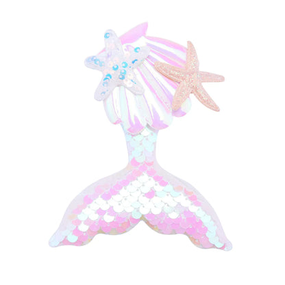 Sweet Fish Tail Plastic Sequins Inlay Shell Hair Clip 1 Piece