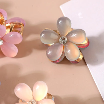 Sweet Flower Alloy Artificial Crystal Artificial Pearls Resin Hair Claws