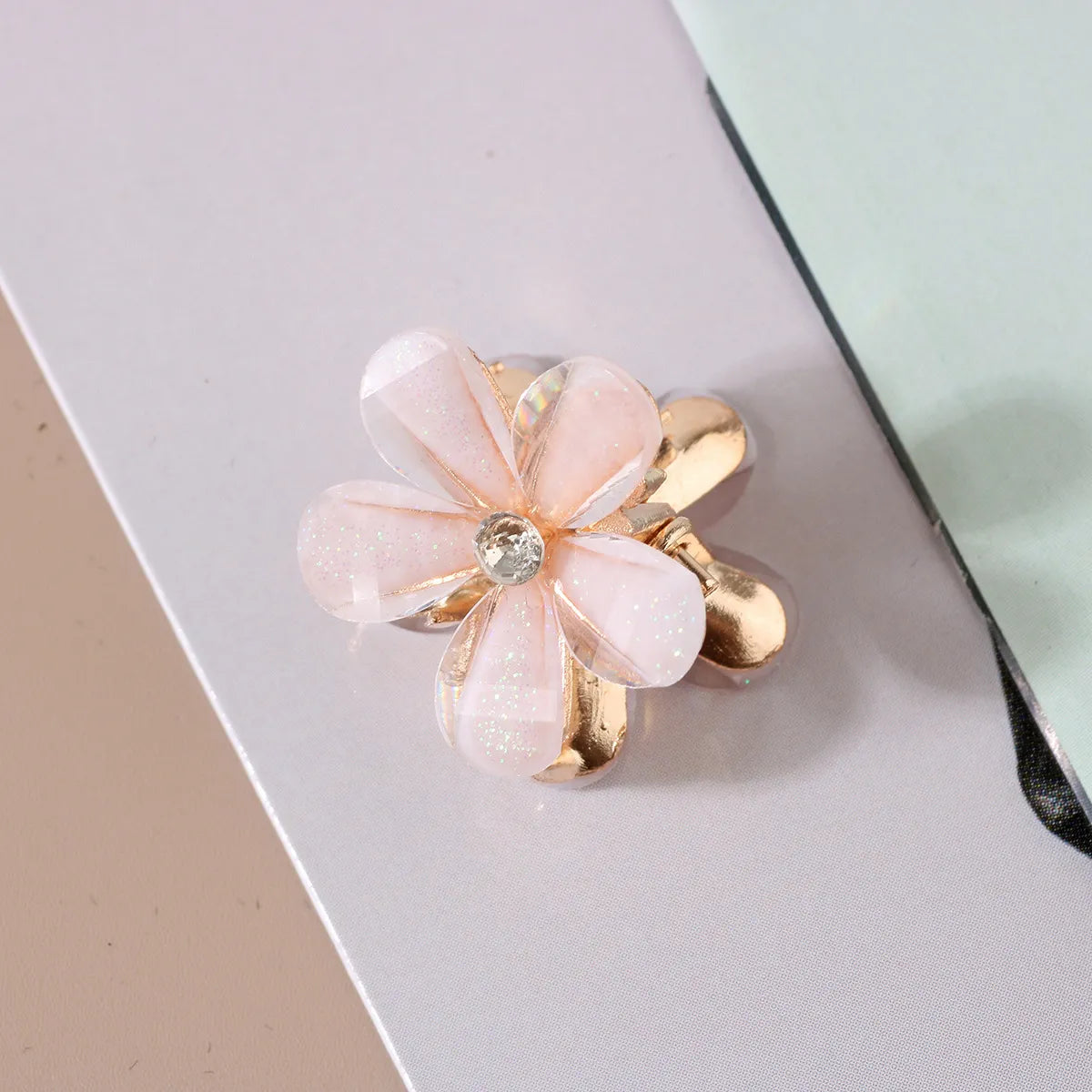 Sweet Flower Alloy Artificial Crystal Artificial Pearls Resin Hair Claws