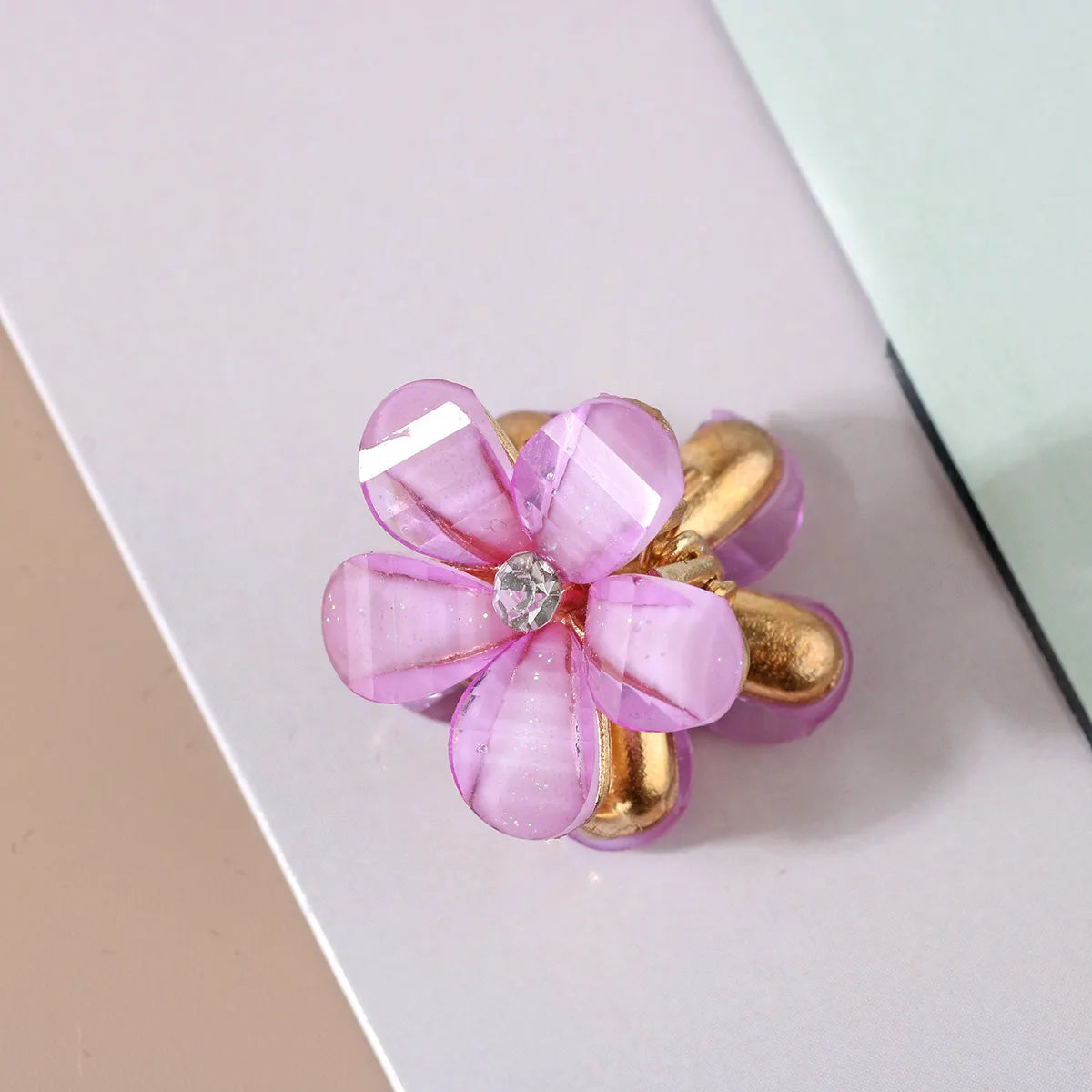 Sweet Flower Alloy Artificial Crystal Artificial Pearls Resin Hair Claws