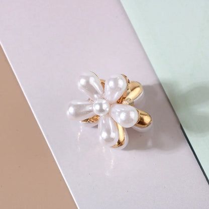 Sweet Flower Alloy Artificial Crystal Artificial Pearls Resin Hair Claws