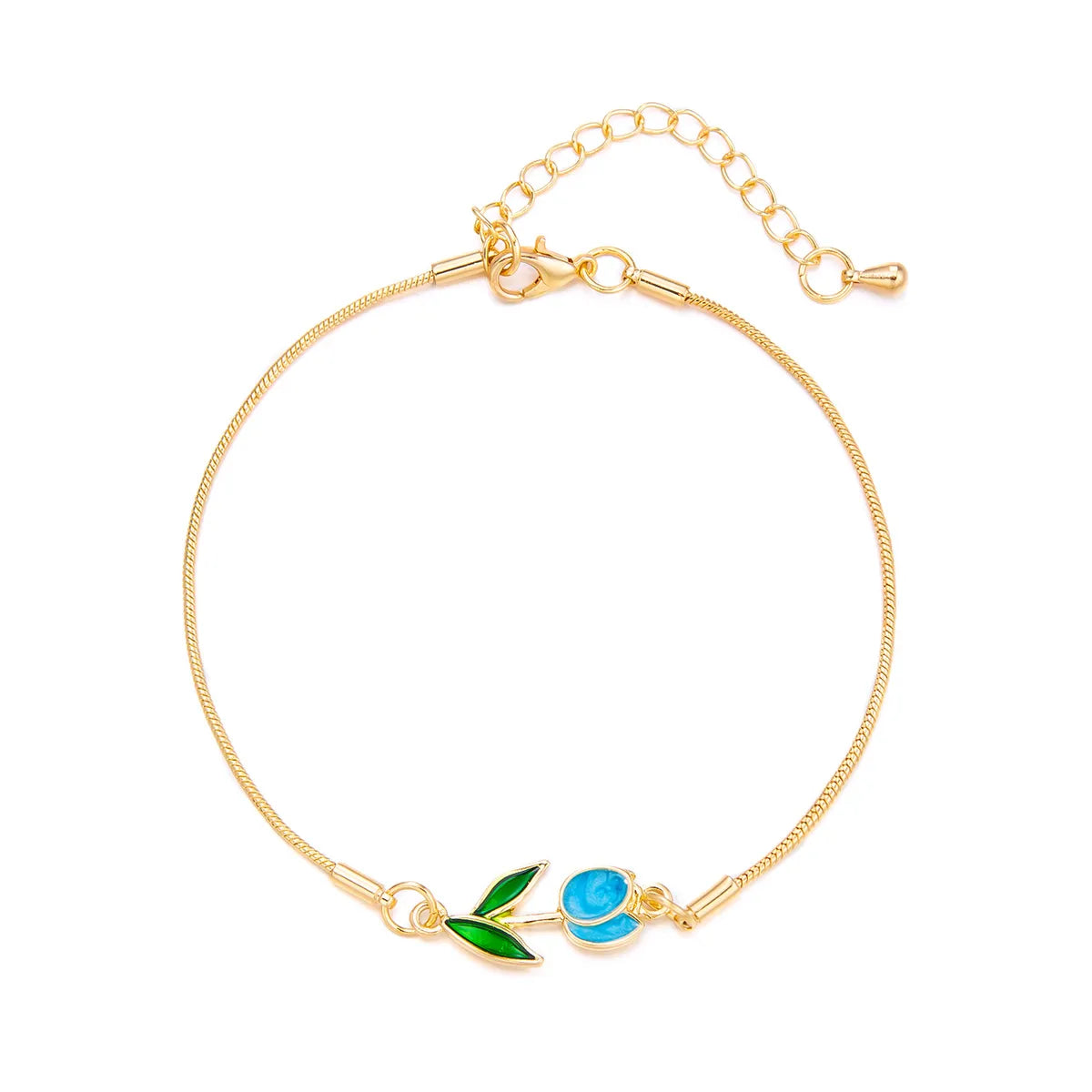 Sweet Flower Alloy Copper Enamel Plating Women'S Bracelets Necklace