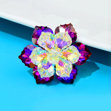 Sweet Flower Alloy Crystal Women'S Brooches