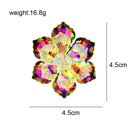 Sweet Flower Alloy Crystal Women'S Brooches