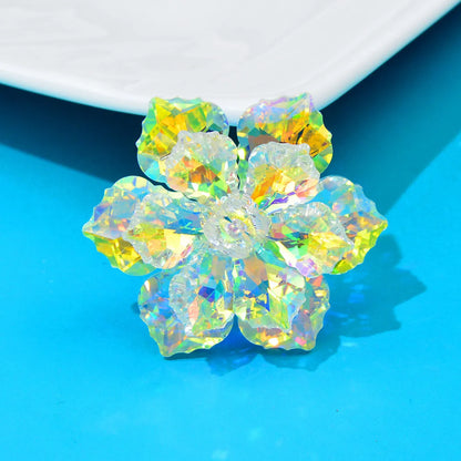 Sweet Flower Alloy Crystal Women'S Brooches