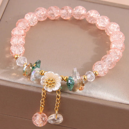 Sweet Flower Alloy Glass Wholesale Bracelets