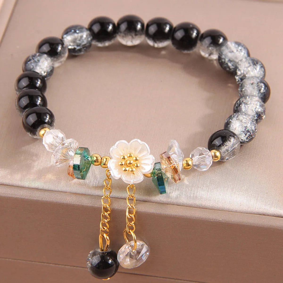 Sweet Flower Alloy Glass Wholesale Bracelets