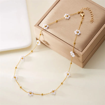 Sweet Flower Alloy Glass Women'S Jewelry Set